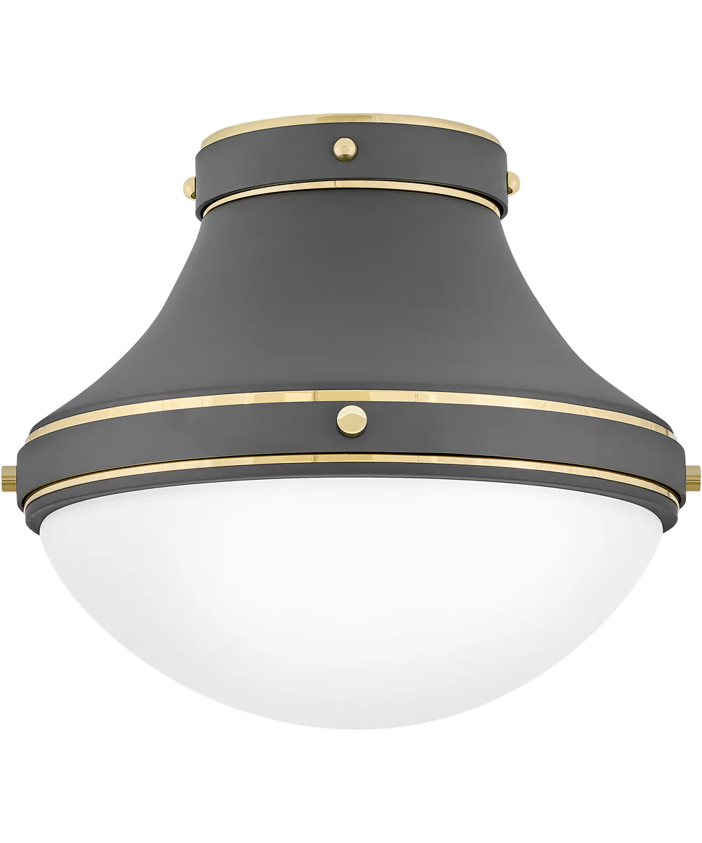 Oliver 1-Light Small Flush Mount in Dark Matte Grey