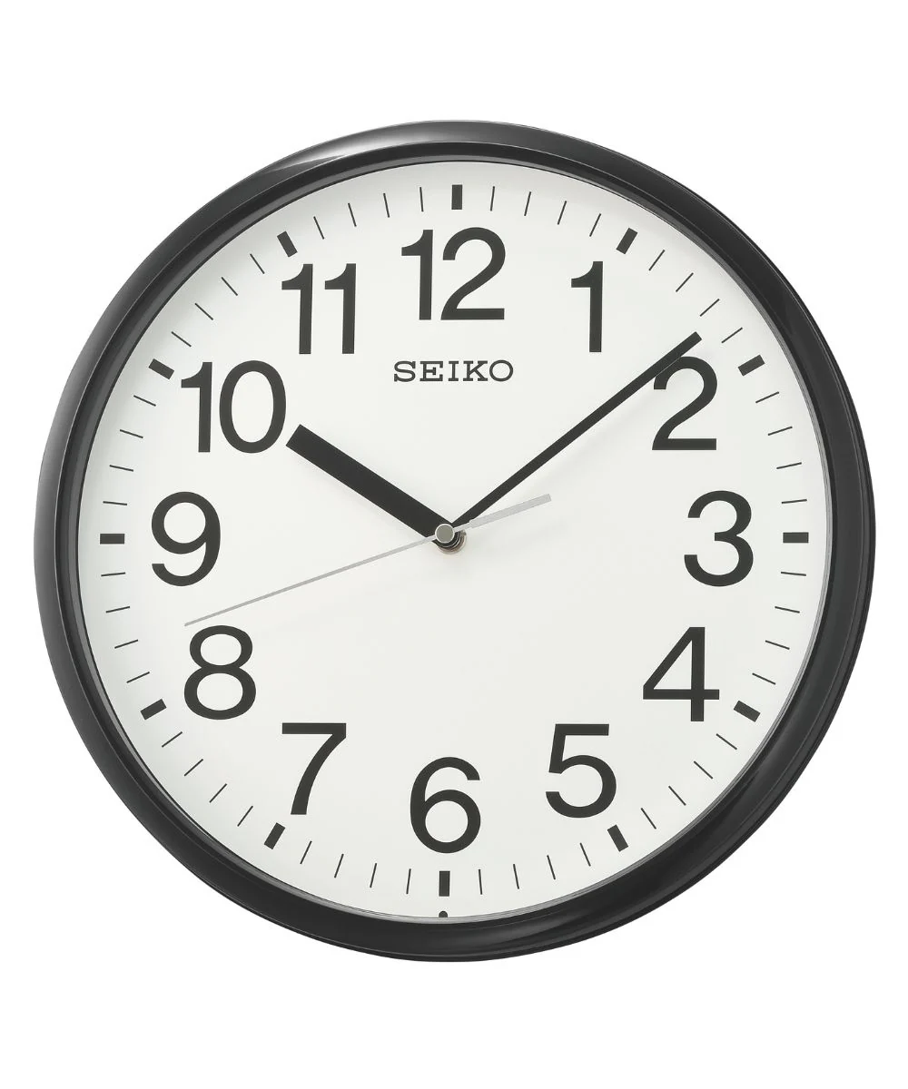 OPEN BOX 12" Business Wall Clock Black Glass Cover
