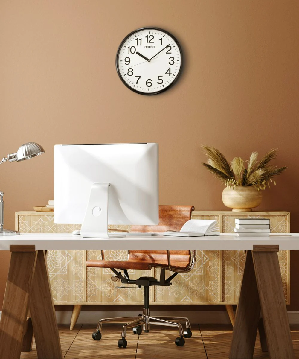 OPEN BOX 12" Business Wall Clock Black Glass Cover - Image 4