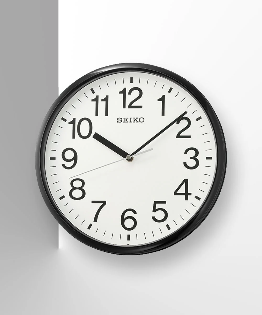 OPEN BOX 12" Business Wall Clock Black Glass Cover - Image 6