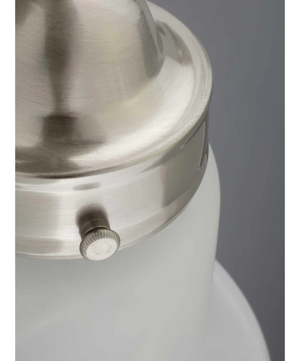 OPEN BOX Bedford 3-Light Etched Alabaster Glass Traditional Bath Vanity Light Brushed Nickel - Image 4