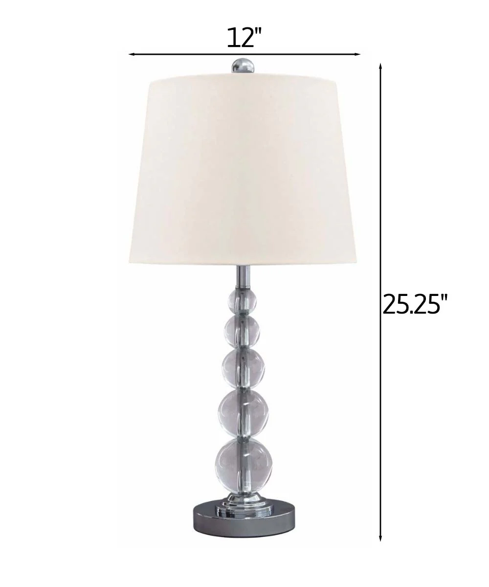 OPEN BOX Joaquin Crystal Table Lamp (Set of 2) Clear/Silver - Image 2