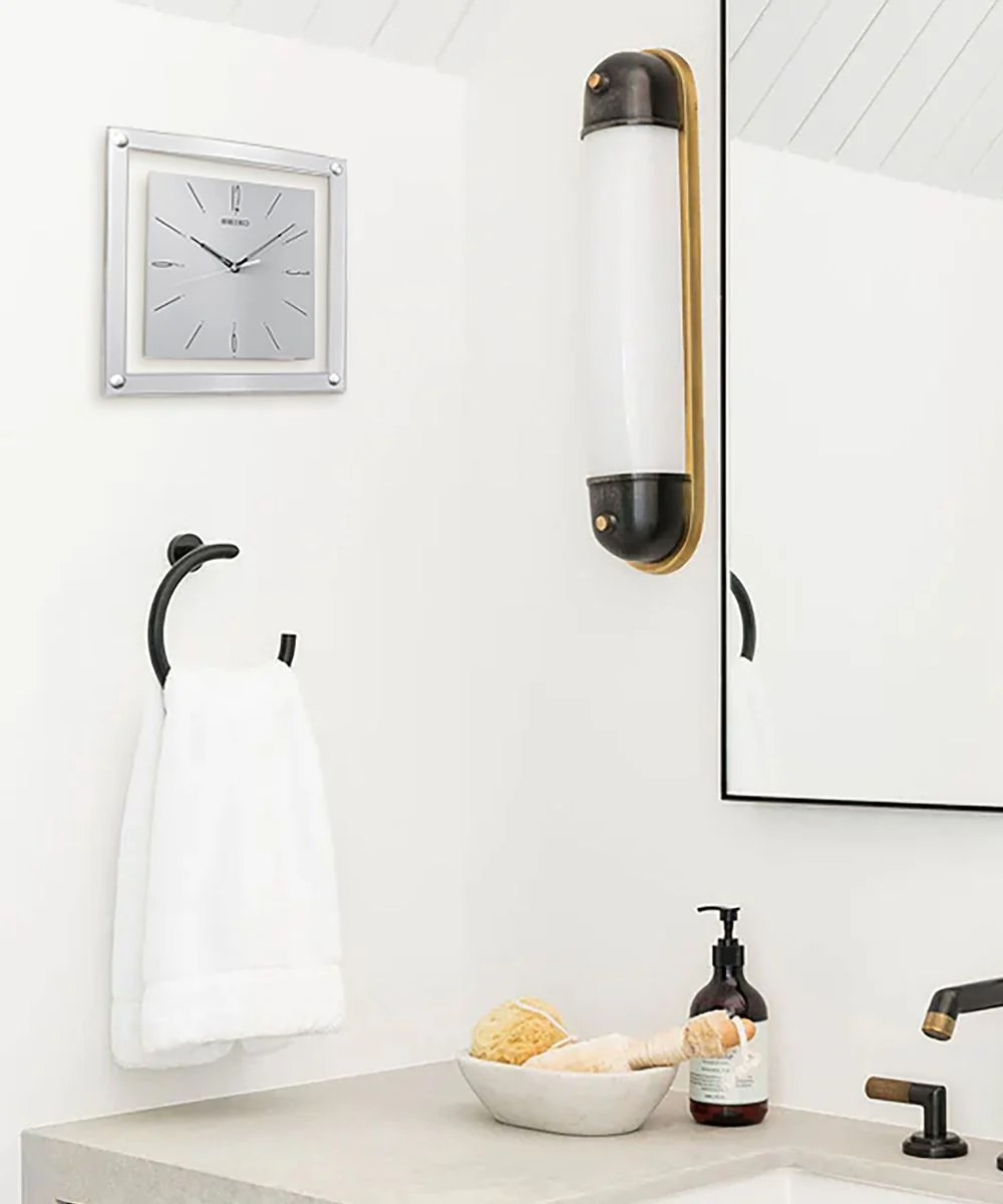 OPEN BOX Wall Clock Square Silver and Glass Glass Cover - Image 3