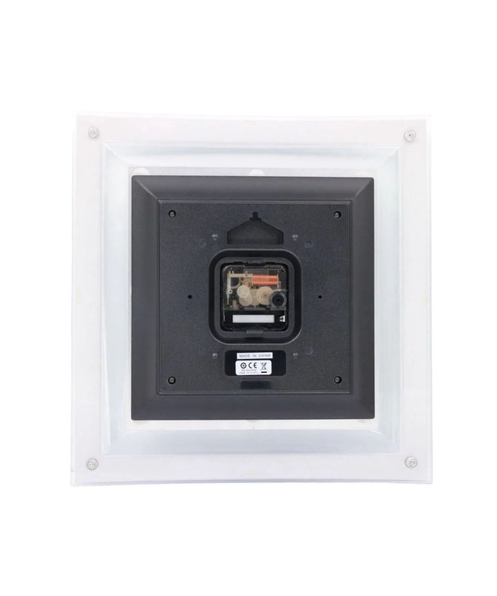 OPEN BOX Wall Clock Square Silver and Glass Glass Cover - Image 7