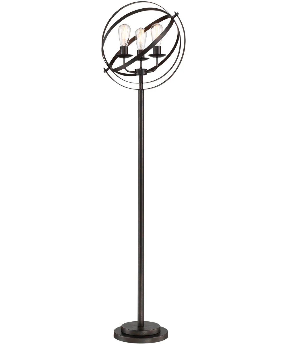 Orbiton 3-Light Floor Lamp Black/Metal Shade