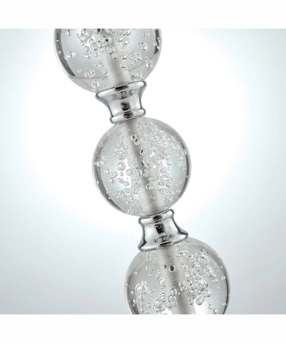Oriel 1-Light Table Lamp Chrome/Seeded Accent/White Fabric Shade - Image 2