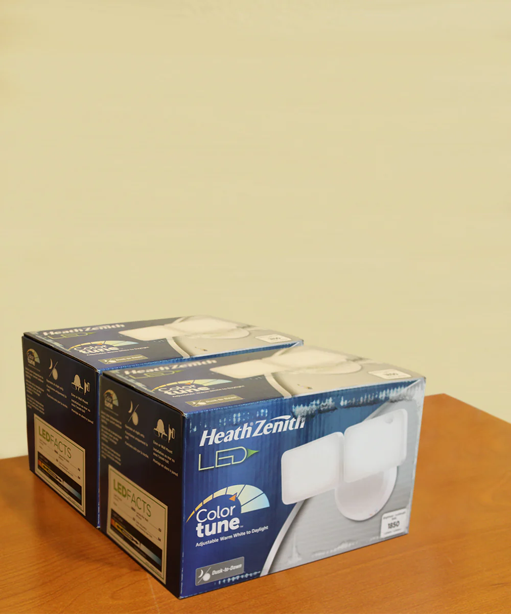 Outdoor LED Dual Head Wall Spot Light 2 Light Dusk to Dawn, White Finish 6"H - Image 4