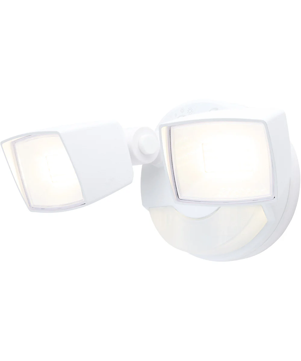 LED Security Light with Nightlight - White Finish
