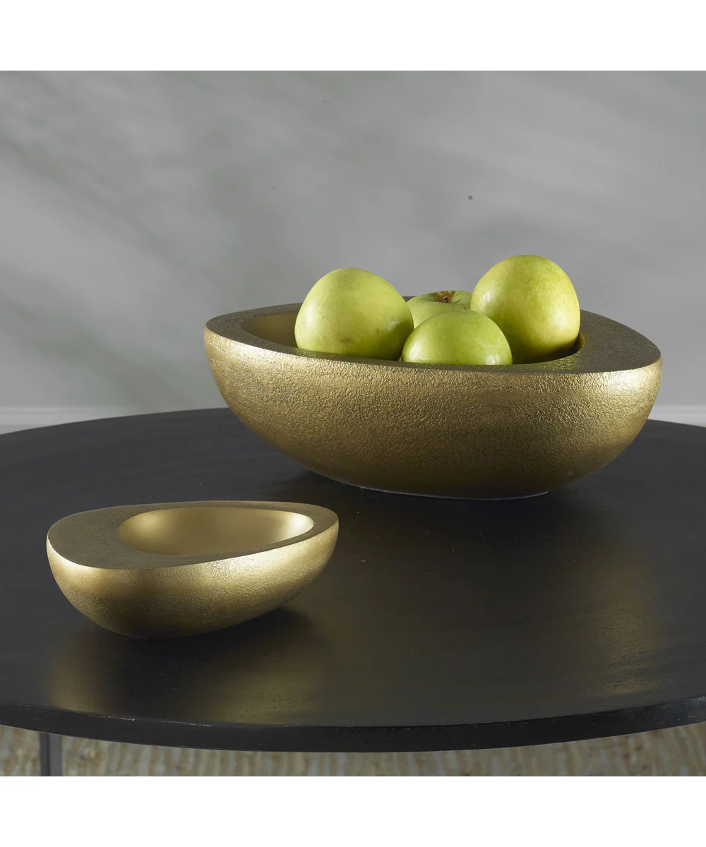 Ovate Brass Bowls, Set Of 2 - Image 2