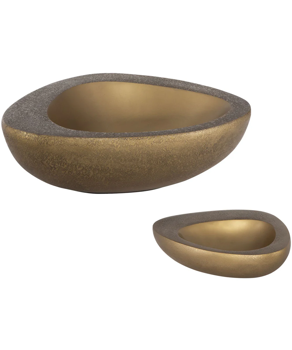 Ovate Brass Bowls, Set Of 2 - Image 3