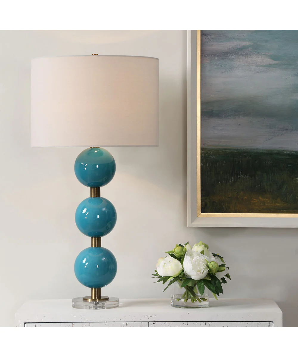 Palawan Blue Glaze Table Lamp - Image 2