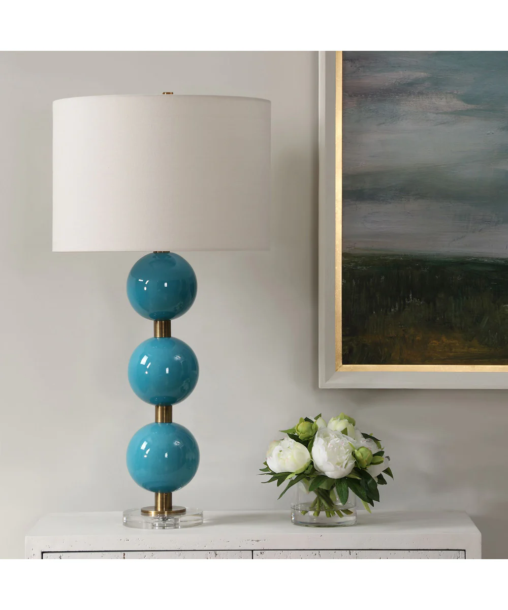 Palawan Blue Glaze Table Lamp - Image 3