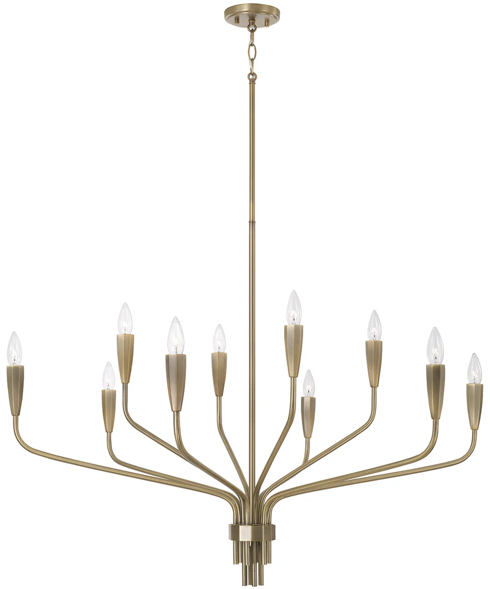 Palmer 10-Light Chandelier Antiqued Brass