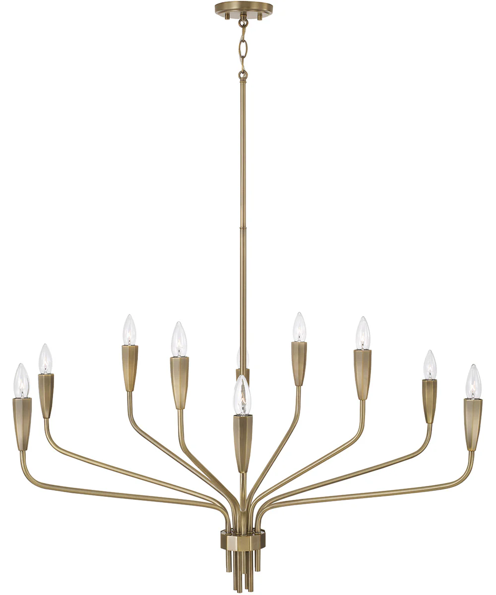 Palmer 10-Light Chandelier Antiqued Brass - Image 2