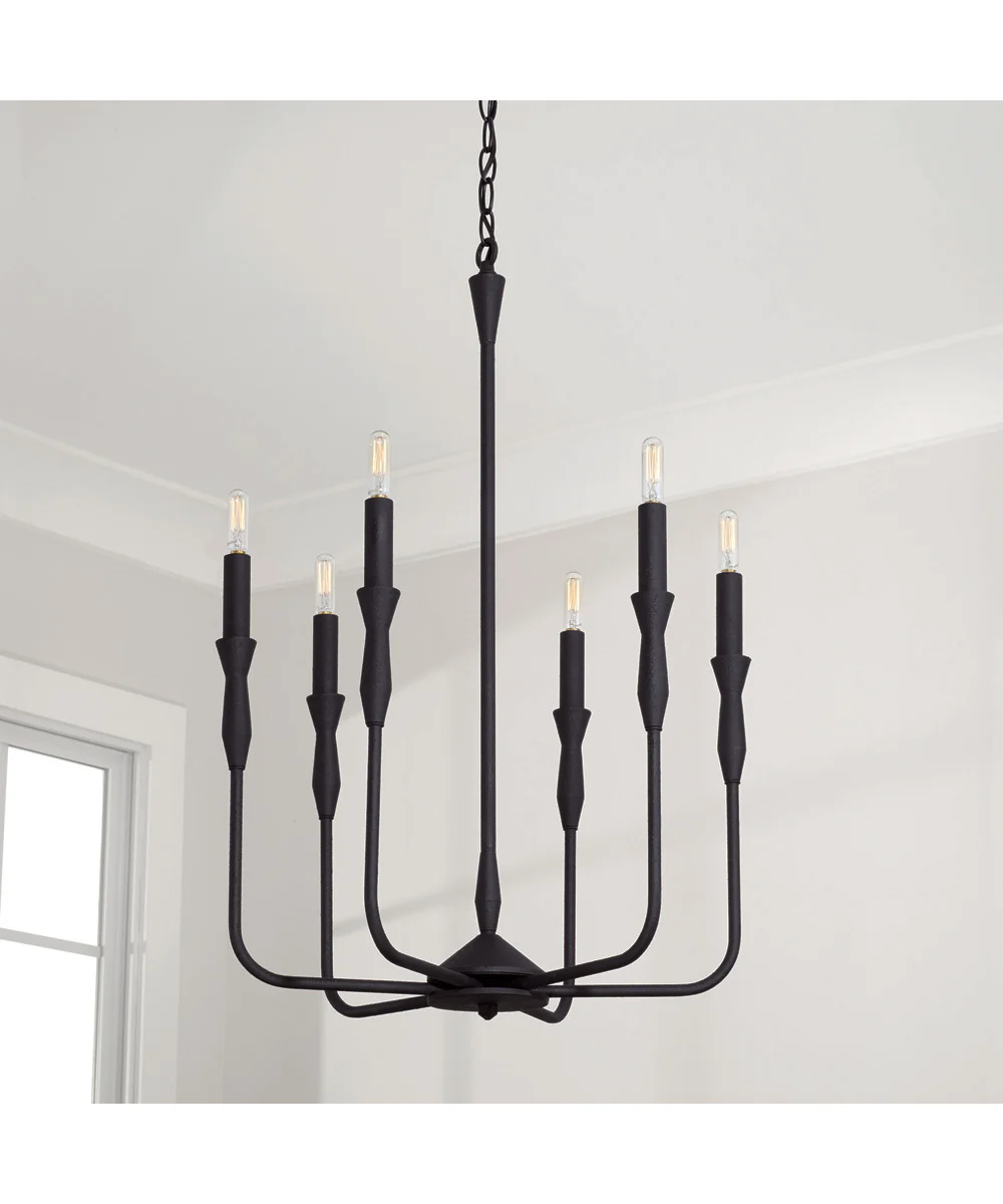 Paloma 6-Light Chandelier Textured Black - Image 2