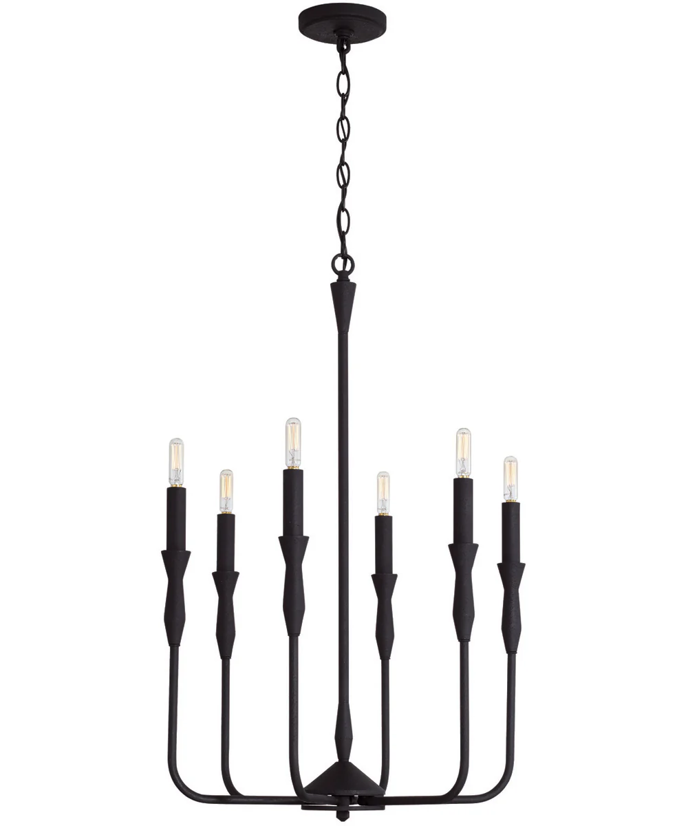 Paloma 6-Light Chandelier Textured Black - Image 4