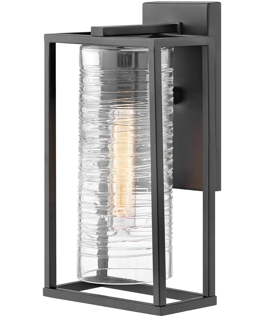 Pax 1-Light Small Outdoor Wall Mount Lantern in Satin Black