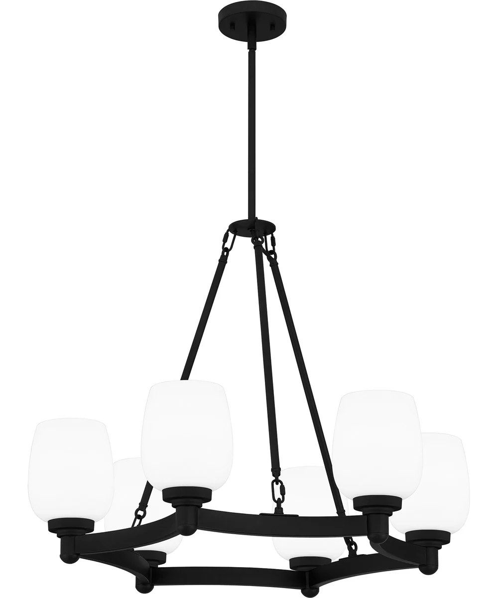 Penning 6-light Chandelier Matte Black - Image 4