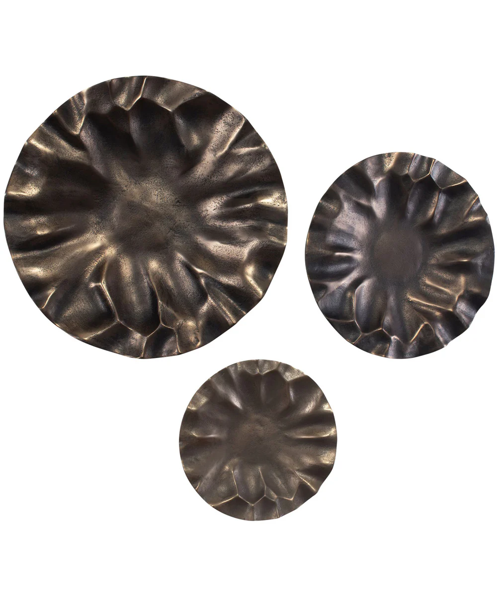 Peonia Outdoor Bronze Wall Art Set of 3 - Image 2