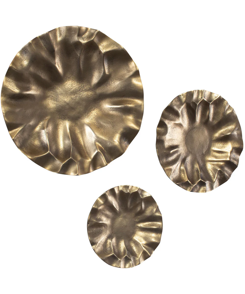 Peonia Outdoor Gold Wall Art Set of 3 - Image 2