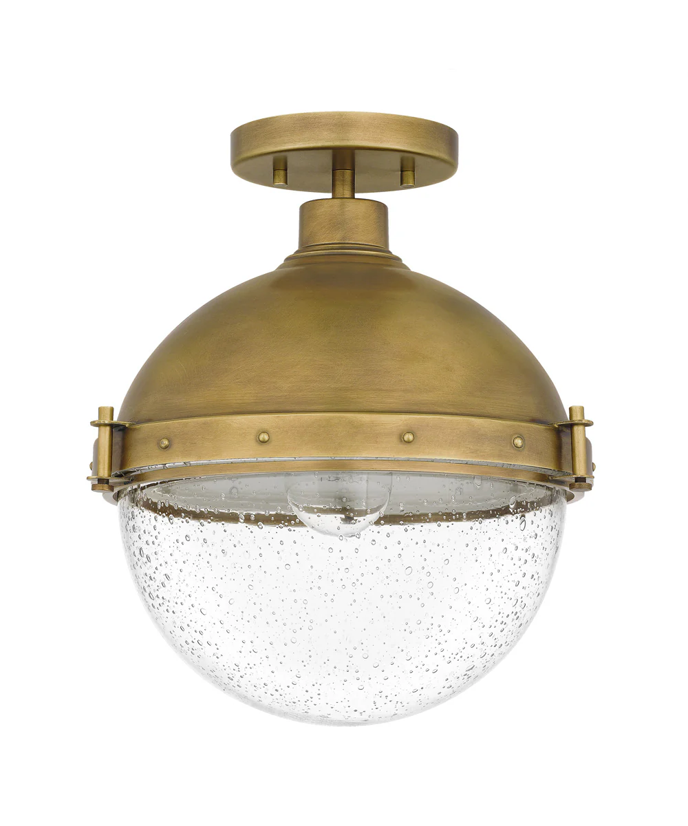Perrine 1-light Semi Flush Mount Weathered Brass - Image 3