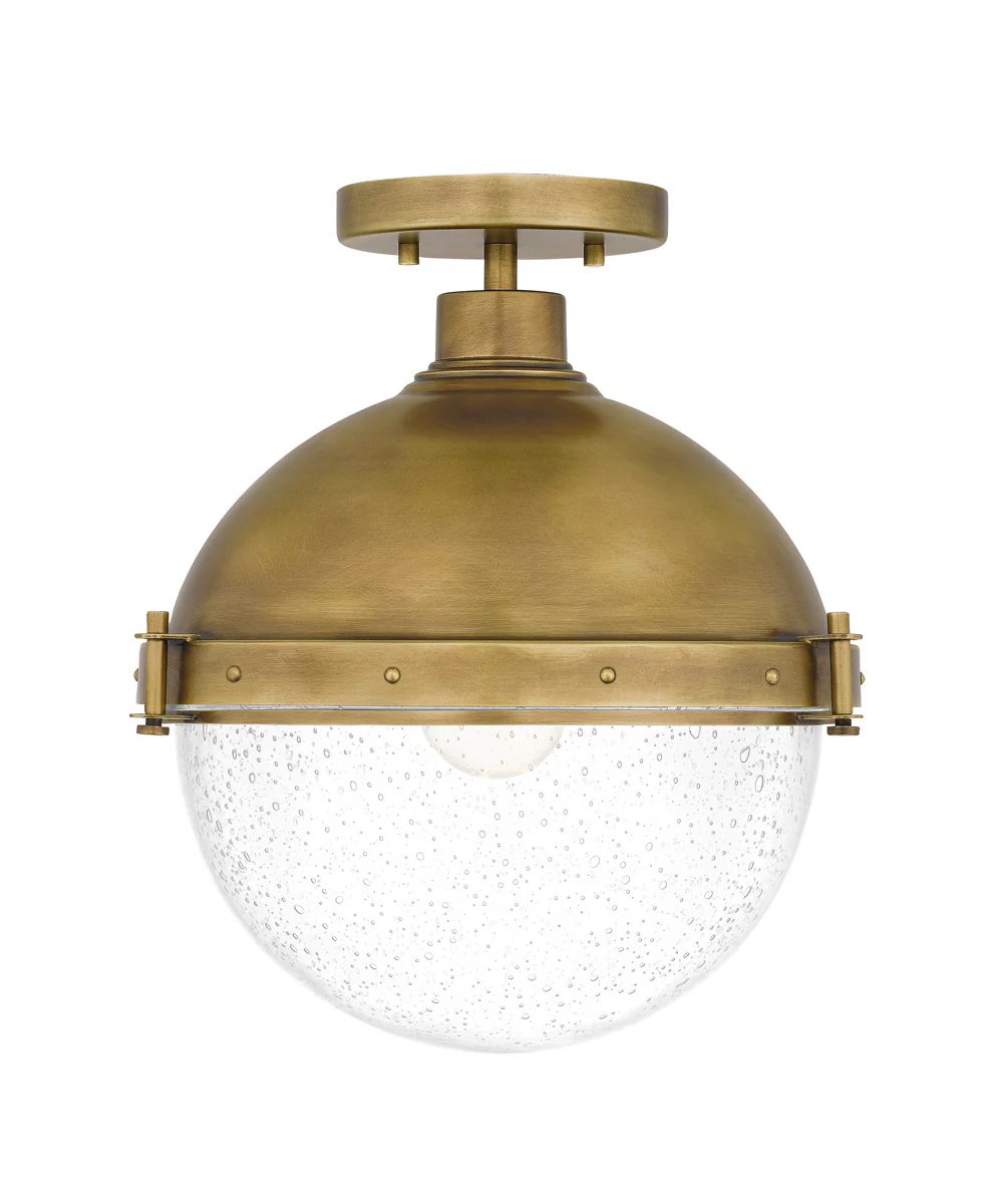Perrine 1-light Semi Flush Mount Weathered Brass - Image 4