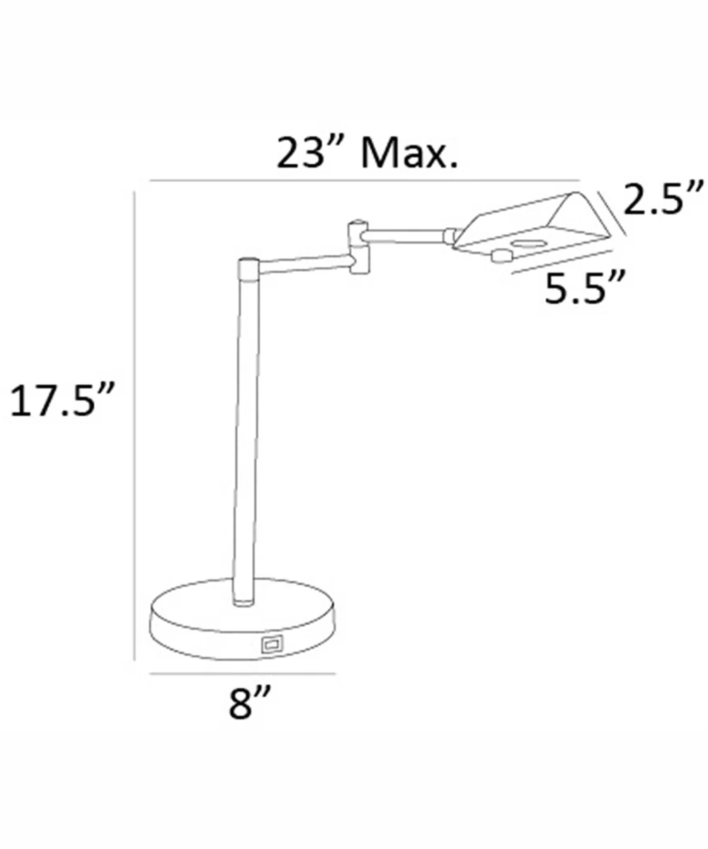 Pharma Collection 1-Light Led Desk Lamp Bn With Usb Charging Port - Image 6