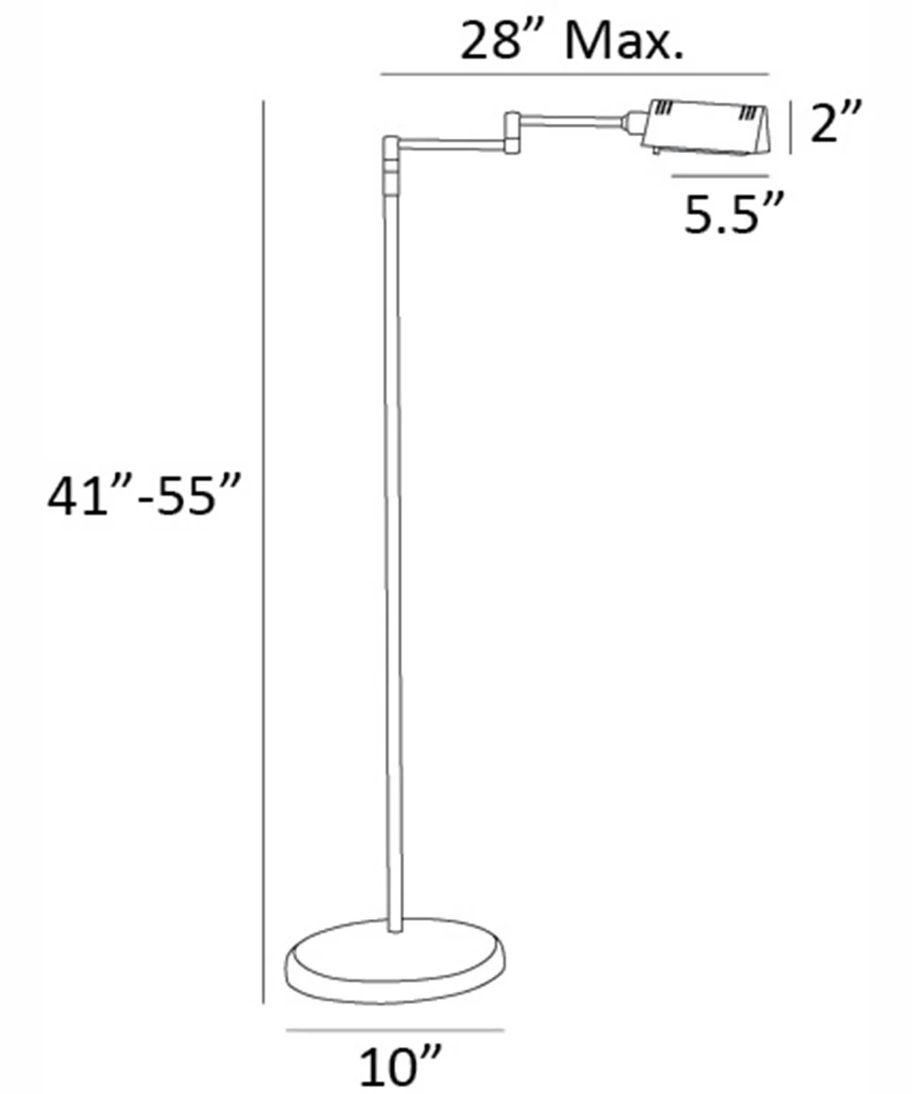 Pharma Collection 1-Light Led Floor Lamp Brushed Nickel - Image 6