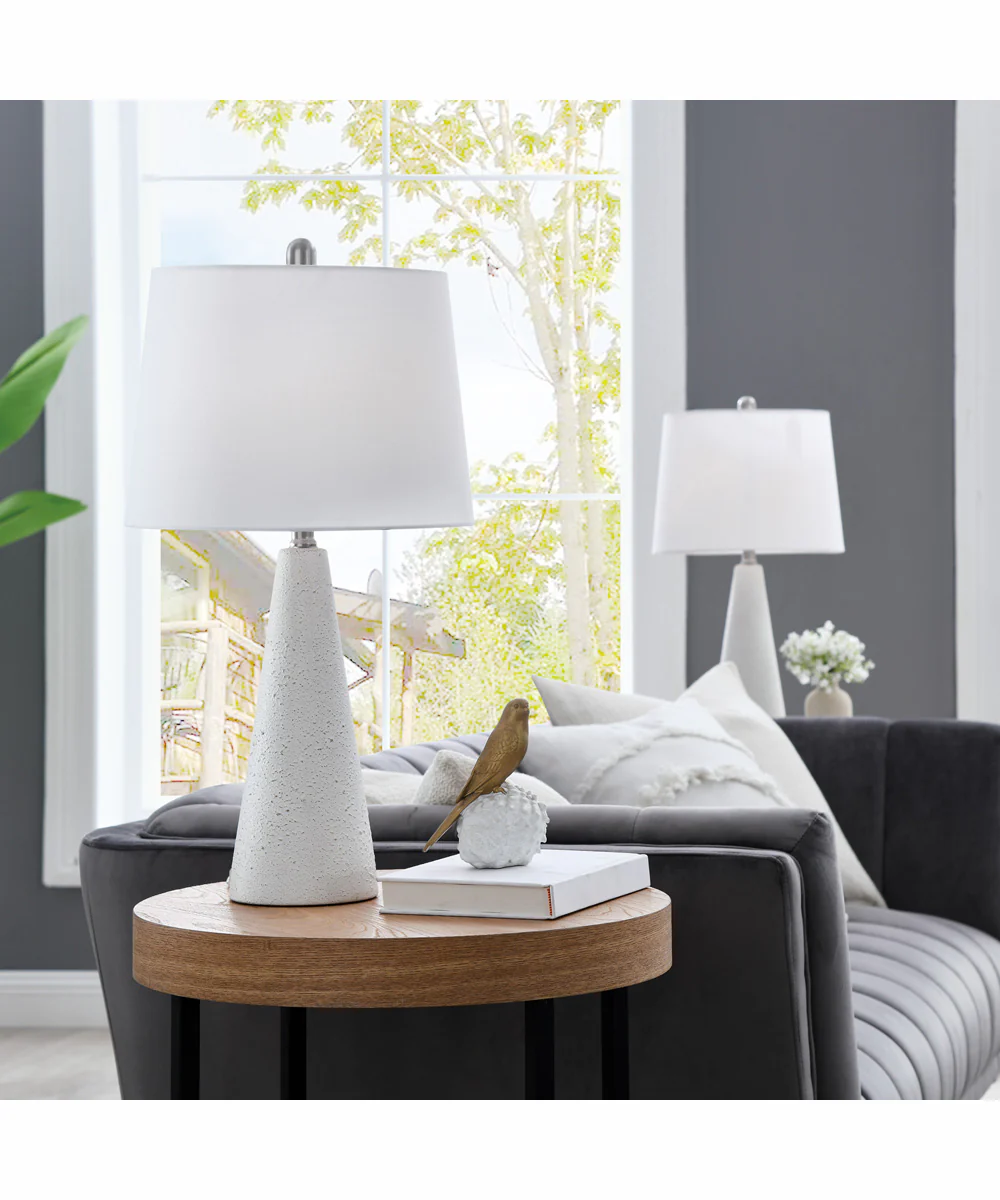 Pillan 1-Light 2 Pack-Table Lamp White Ceramichrome/ White Linen - Image 3