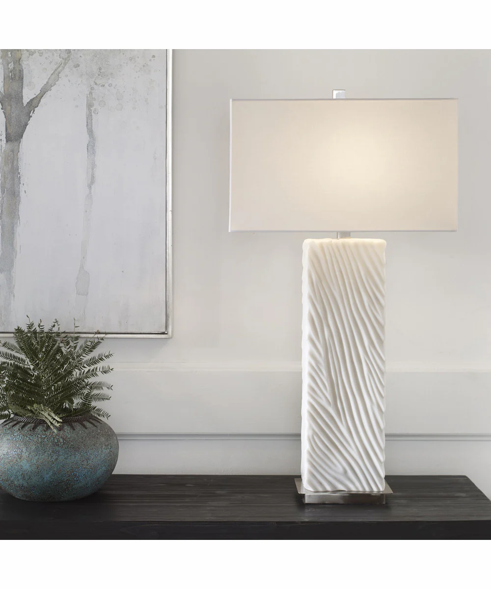 Pillar White Marble Table Lamp - Image 2