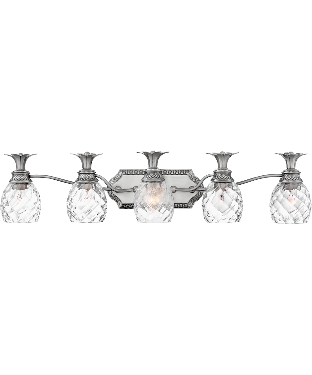 Plantation 5-Light Vanity in Polished Antique Nickel