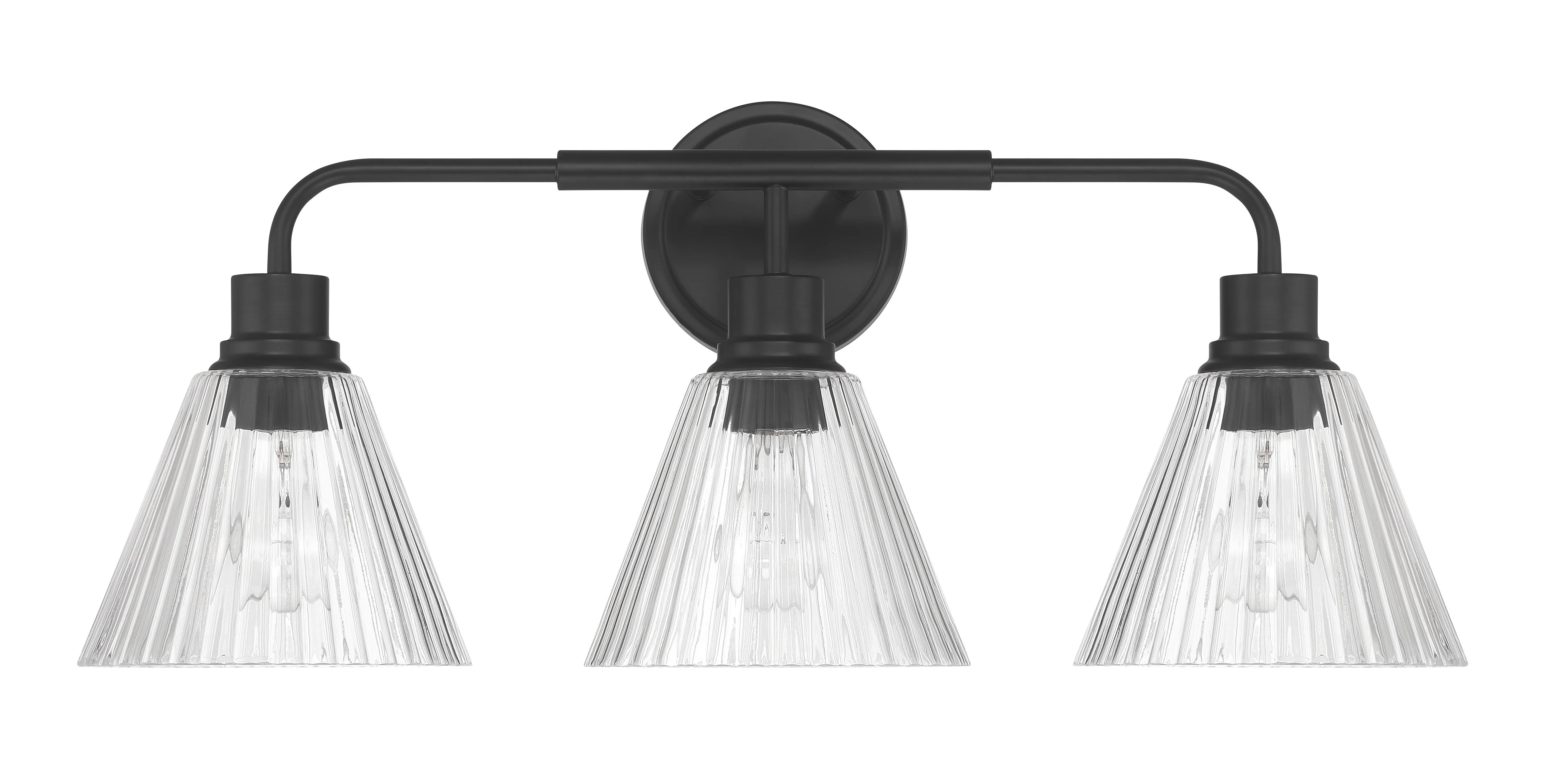 Pleated 3-Light Lighting Flat Black