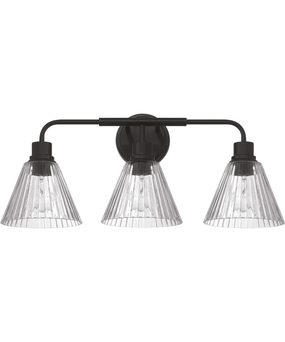 Pleated 3-Light Lighting Flat Black - Image 3