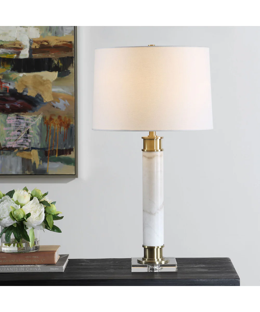 Plinth White Marble Table Lamp - Image 2
