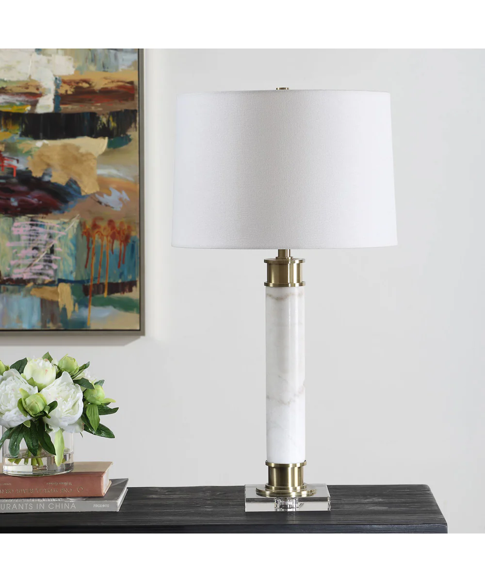 Plinth White Marble Table Lamp - Image 3