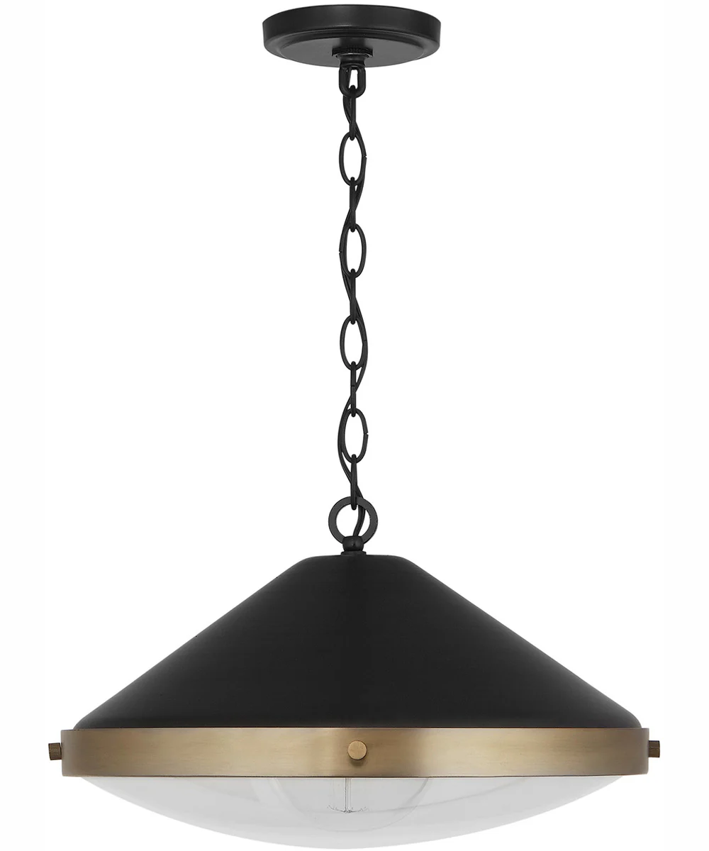 Polaris 1-Light Pendant Aged Brass and Black