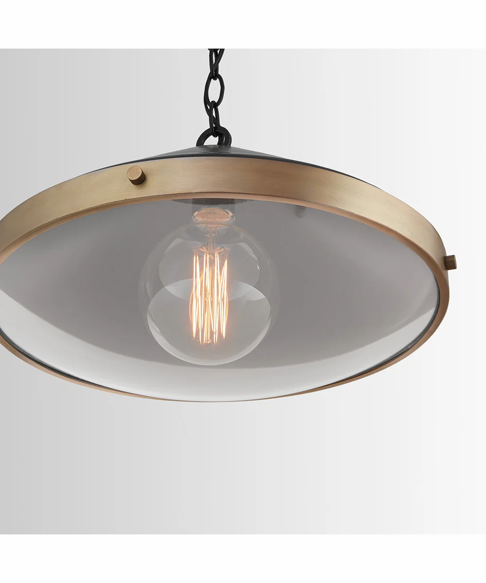 Polaris 1-Light Pendant Aged Brass and Black - Image 3
