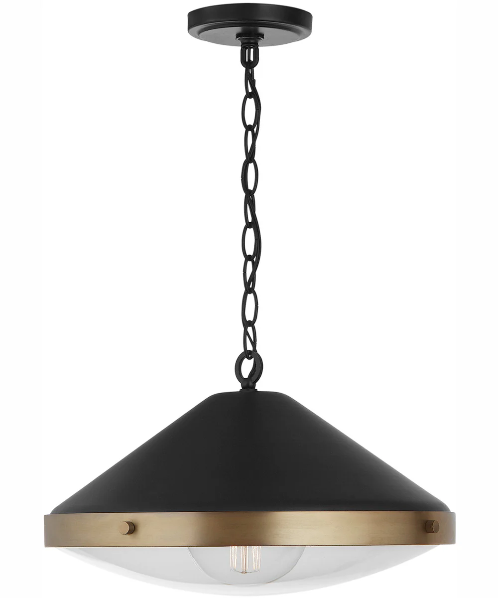 Polaris 1-Light Pendant Aged Brass and Black - Image 4