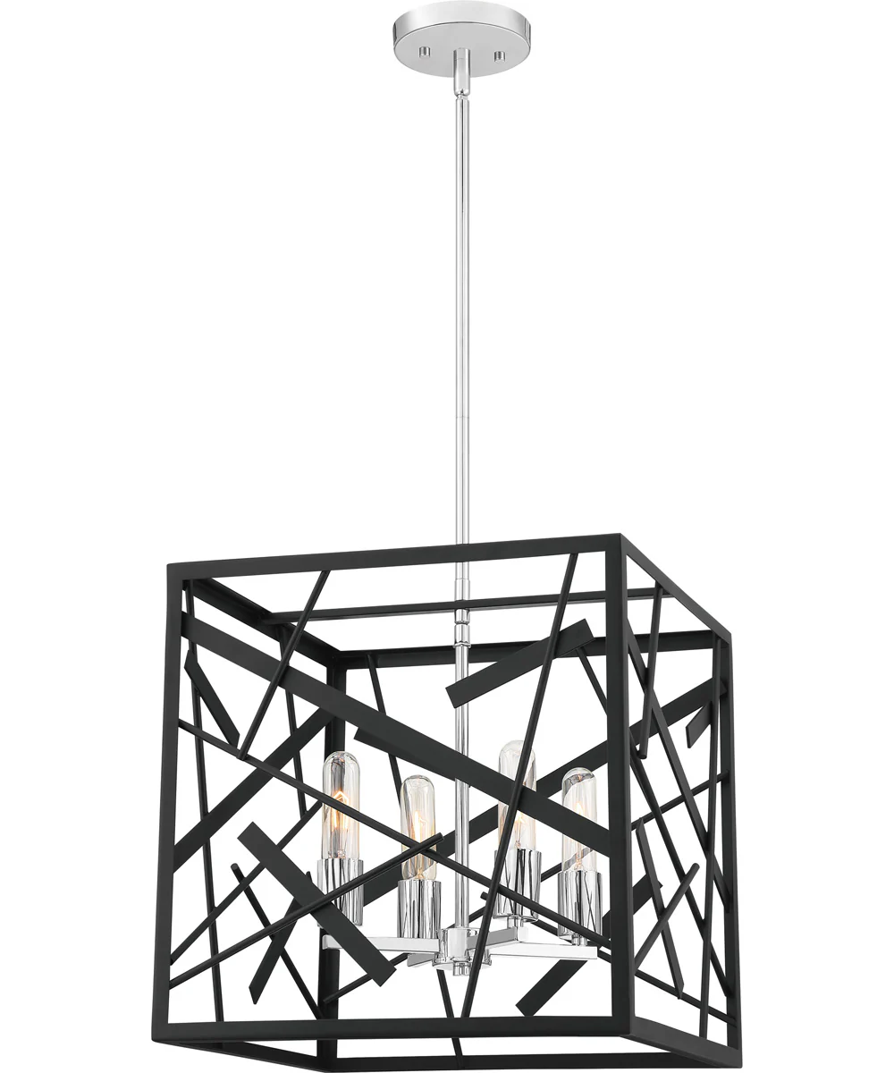 Pollock 4-light Pendant Matte Black - Image 2