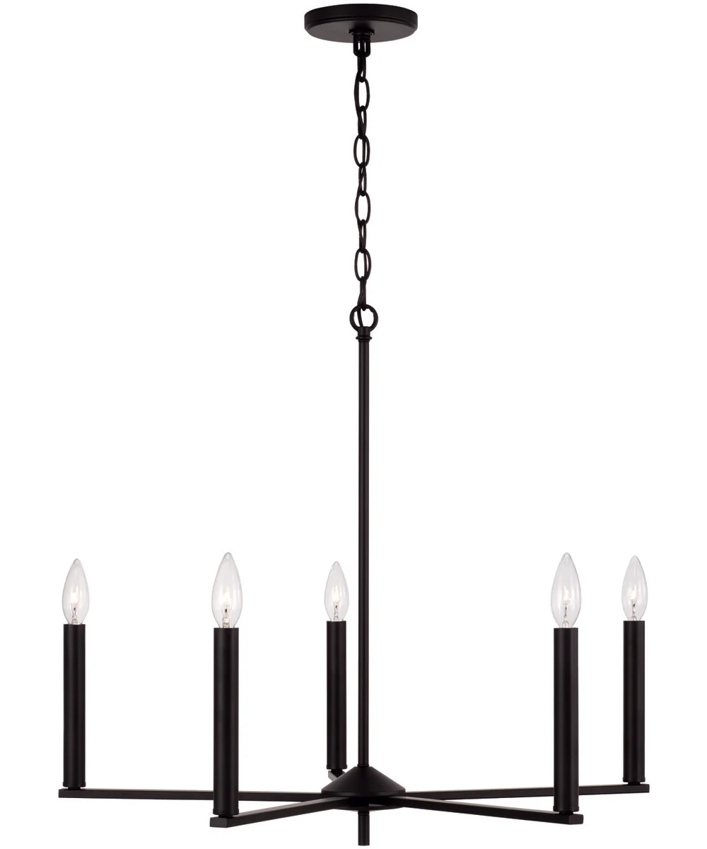 Portman 5-Light Chandelier Matte Black - Image 4