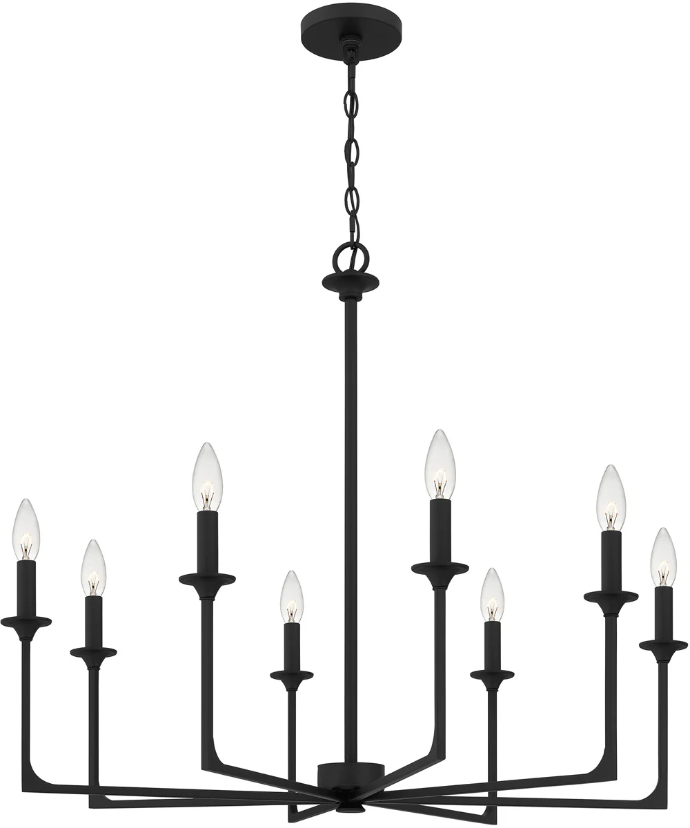 Prescott 8-light Chandelier Matte Black - Image 4