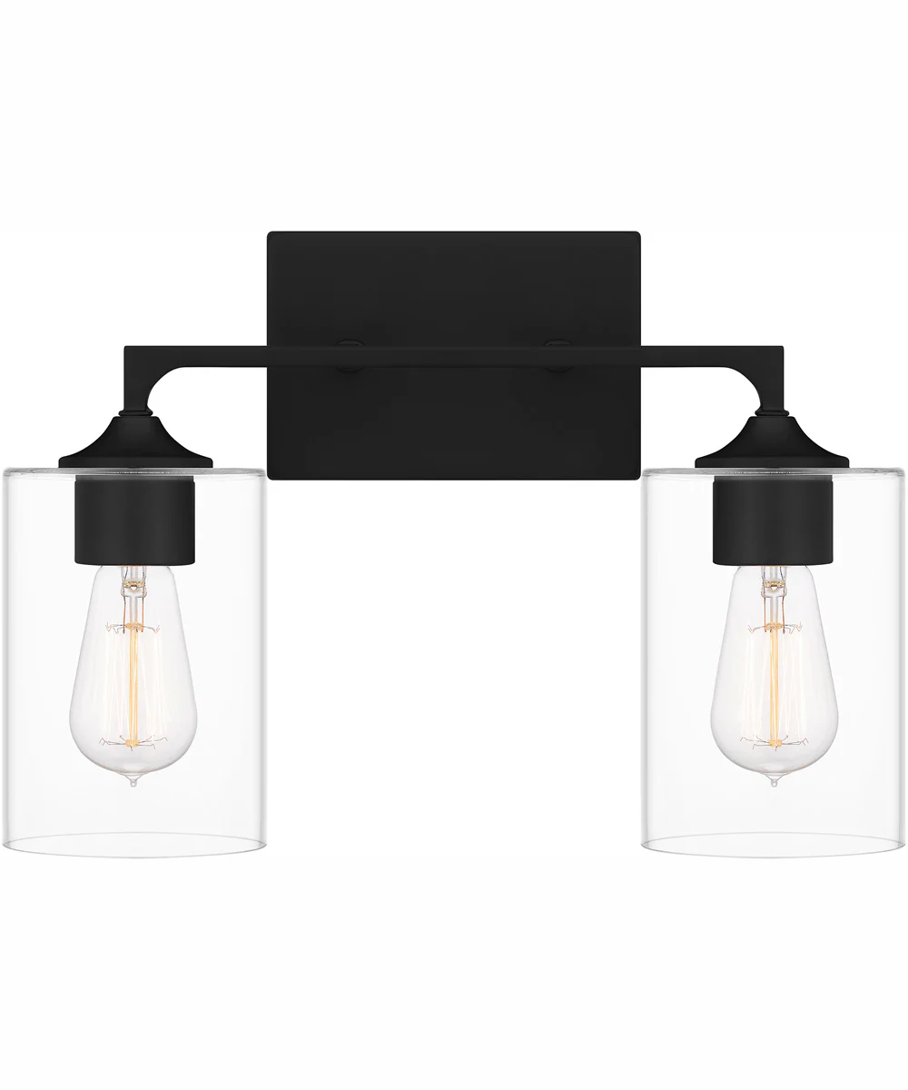 Prescott Medium 2-light Bath Light Matte Black
