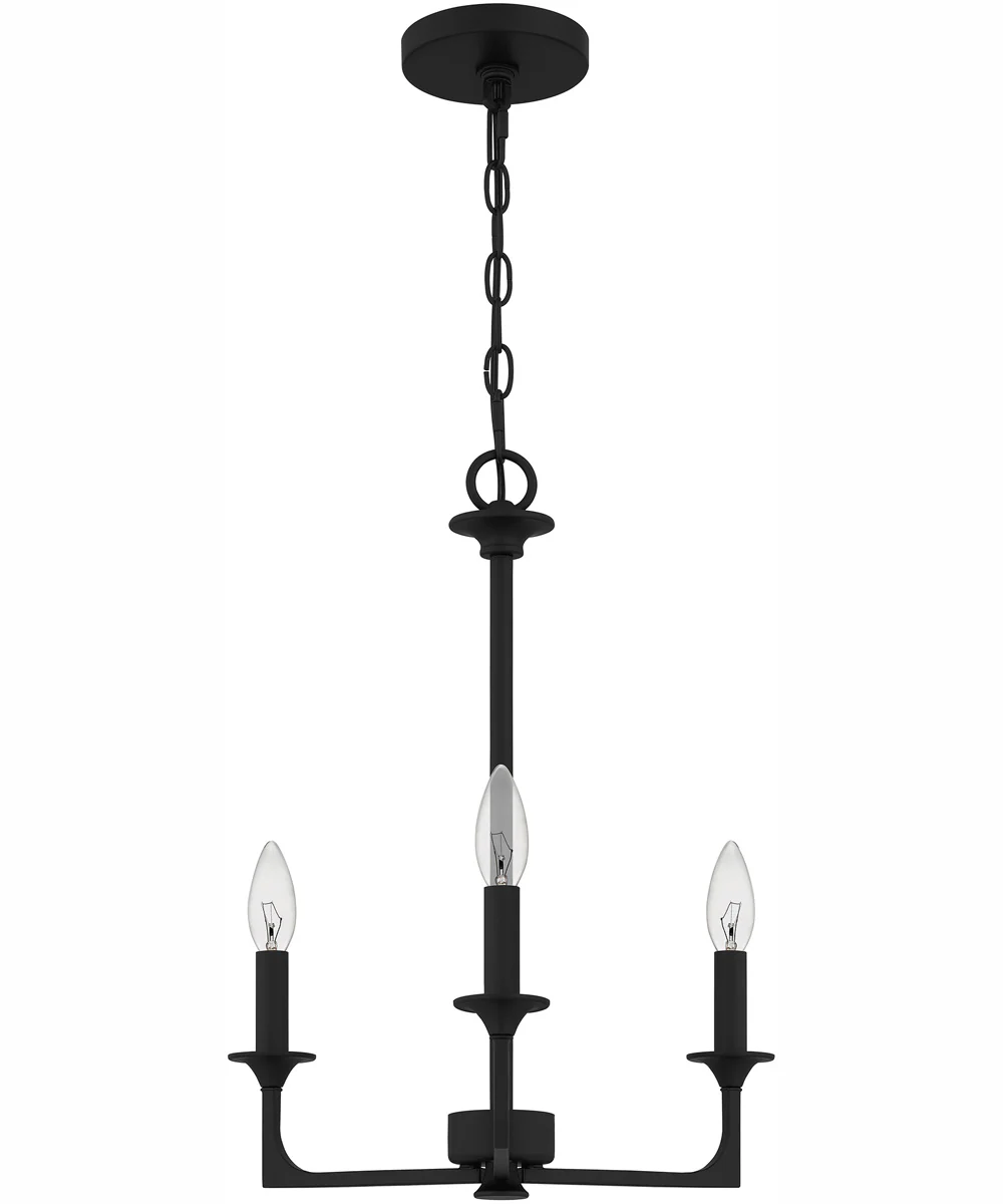 Prescott Medium 3-light Chandelier Matte Black - Image 3