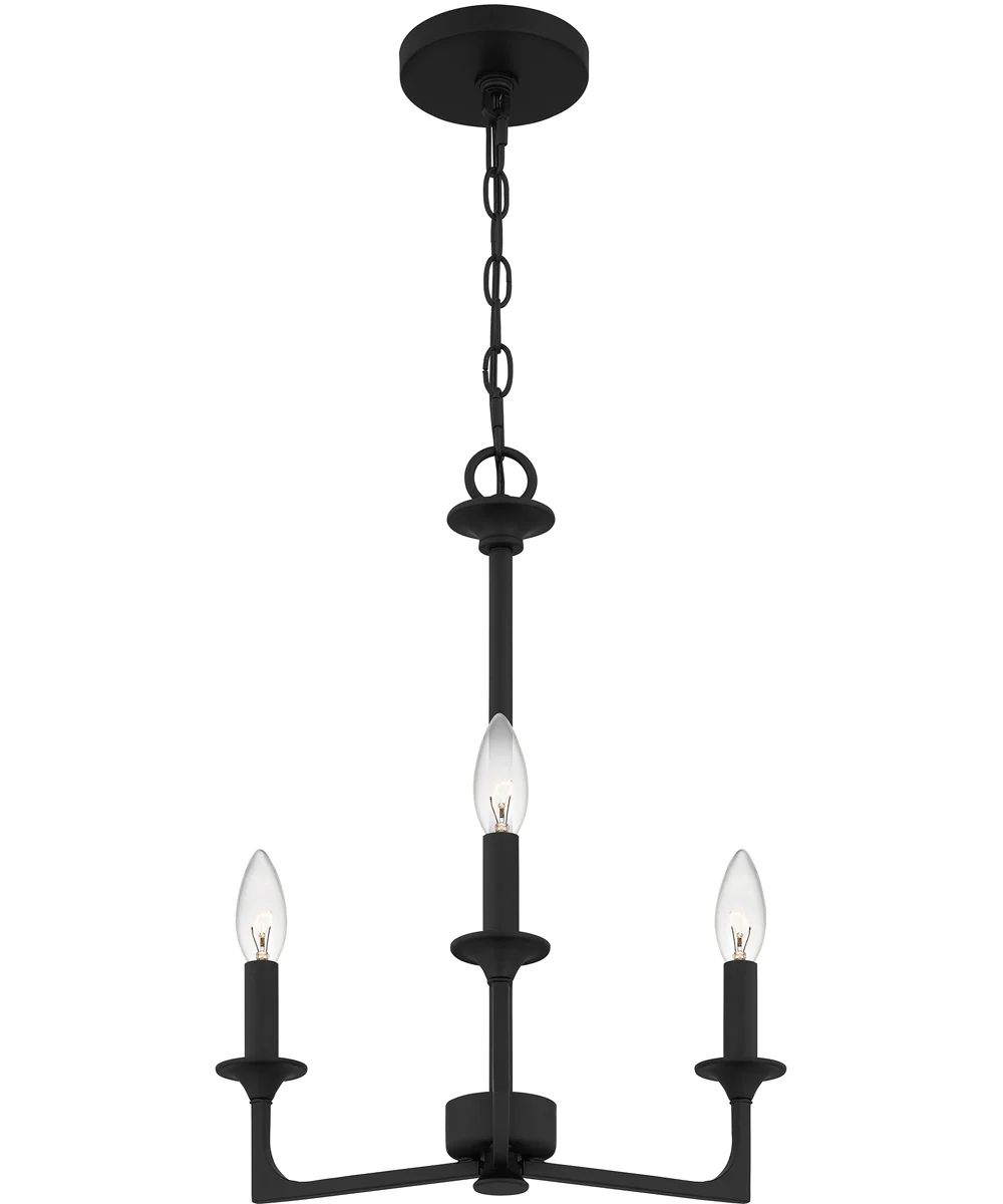 Prescott Medium 3-light Chandelier Matte Black - Image 4