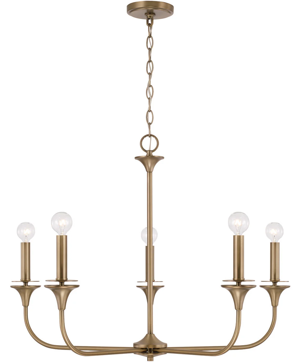 Presley 5-Light Chandelier Aged Brass