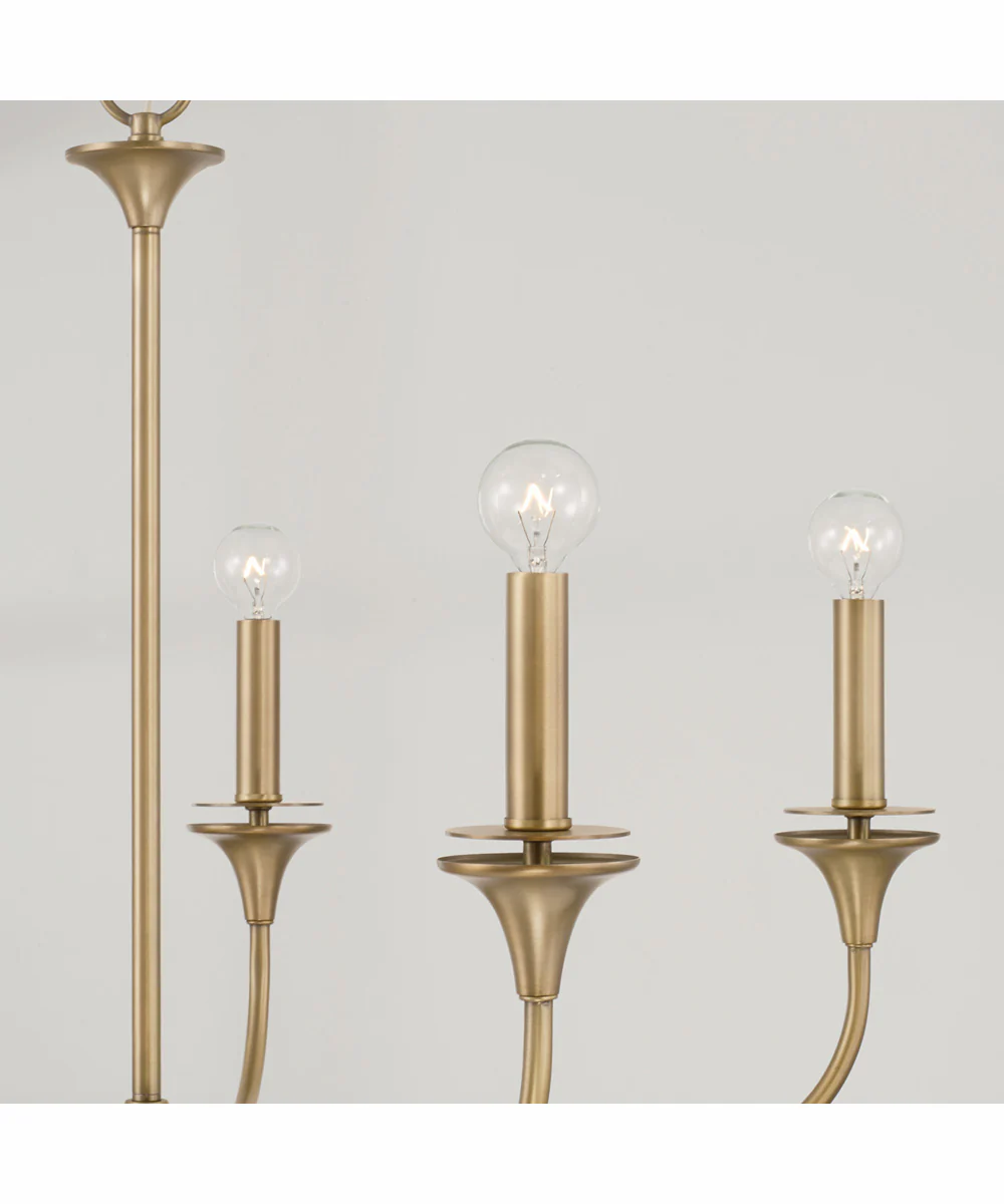Presley 5-Light Chandelier Aged Brass - Image 3