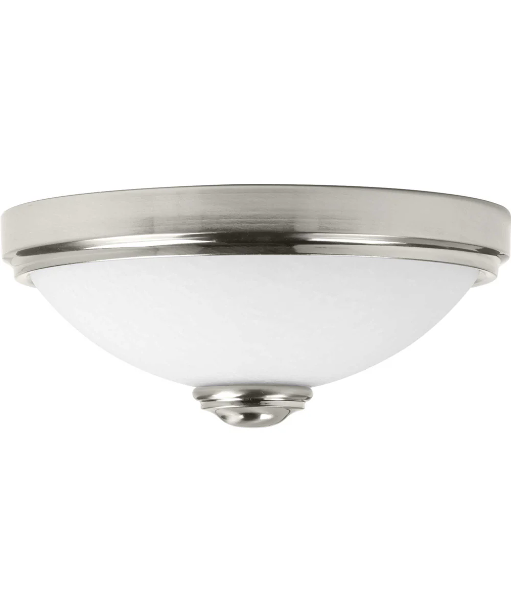 1-Light 11" LED Linen Glass Flush Mount Brushed Nickel - Image 2