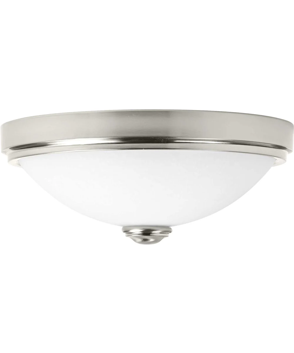 1-Light 15" LED Linen Glass Flush Mount Brushed Nickel - Image 2