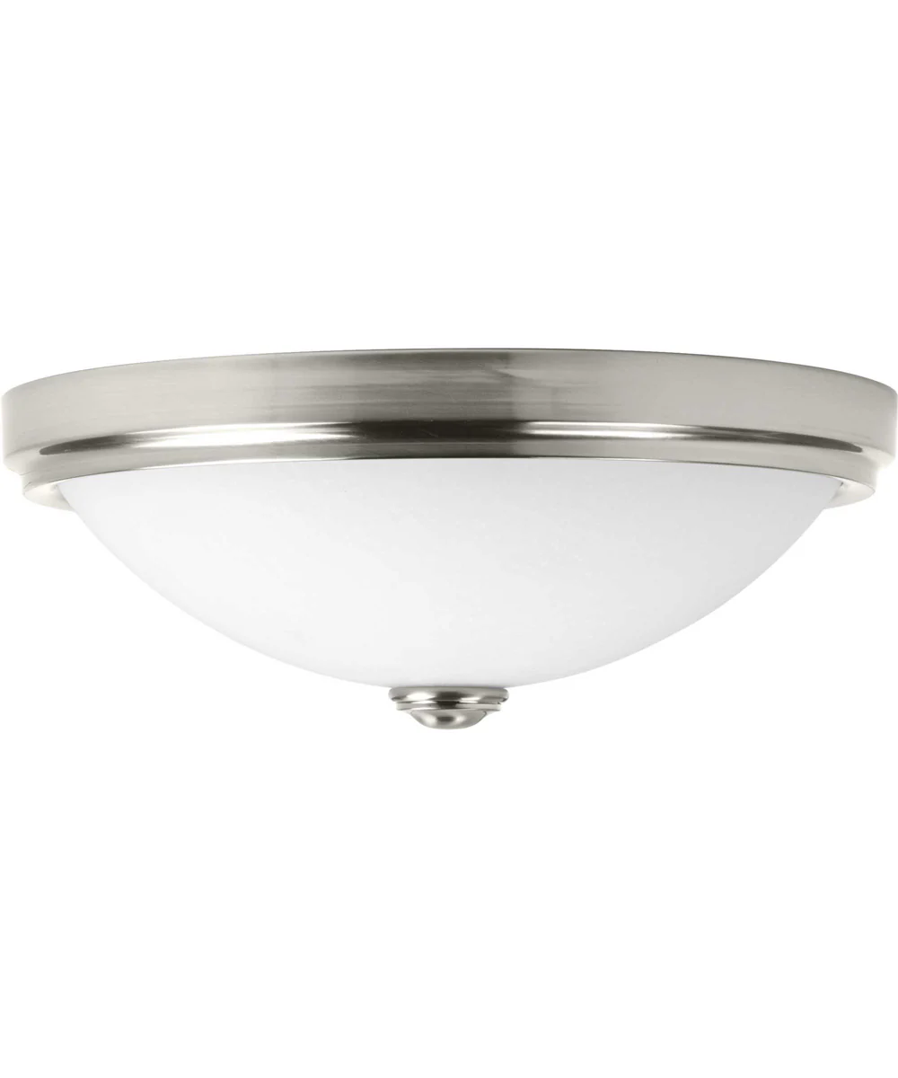 1-Light 19" LED Linen Glass Flush Mount Brushed Nickel - Image 2