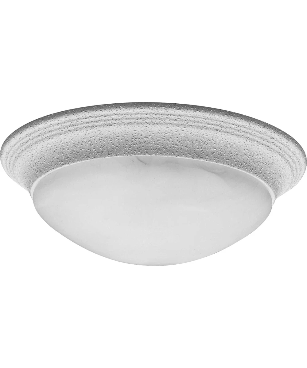 2-Light Alabaster Glass 14" Close-to-Ceiling White